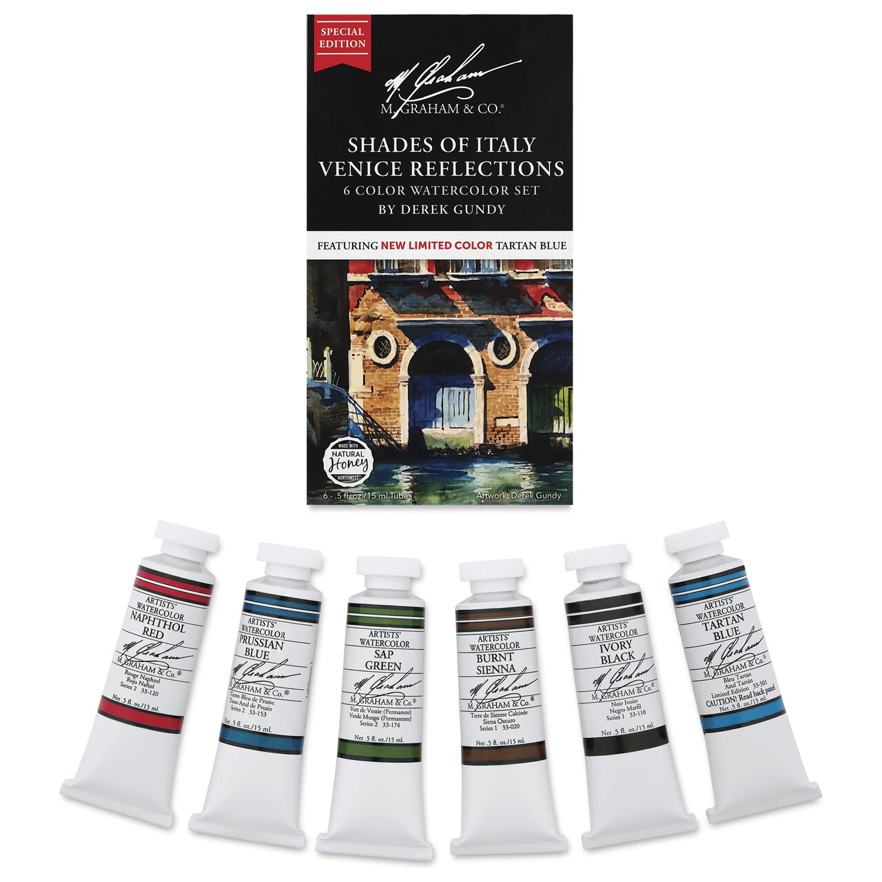 M. Graham Artists' Watercolors - Set of 6, Shades of Italy Venice Reflections , 15 ml